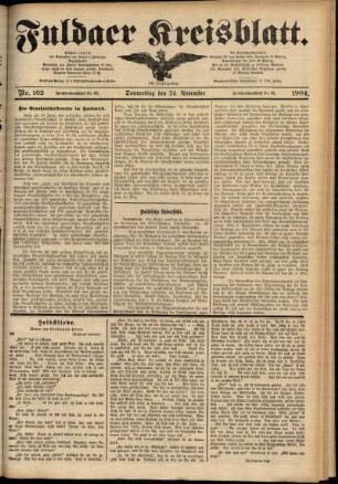 Ausgabe vom Donnerstag, den 24. November 1904.