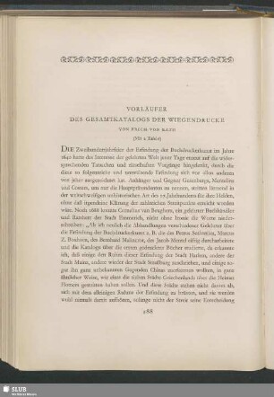 Vorläufer Des Gesamtkatalogs Der Wiegendrucke
