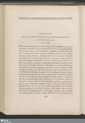 Vorläufer Des Gesamtkatalogs Der Wiegendrucke