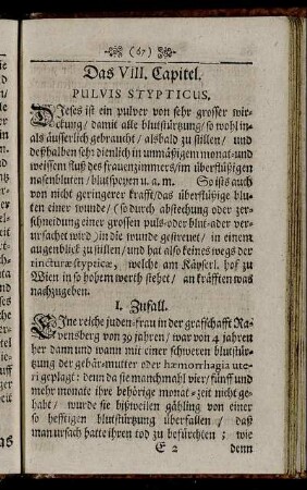 Das VIII. Capitel. Pulvis Stypticus.
