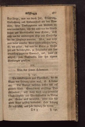 XIX. Von der feinen Lebensart.