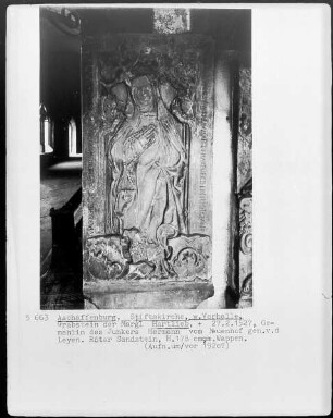 Epitaph der Margl Hartlieb, +27.2.1527, Gemahlin des Junkers Hermann von Neuendorf, genannt van der Leyen
