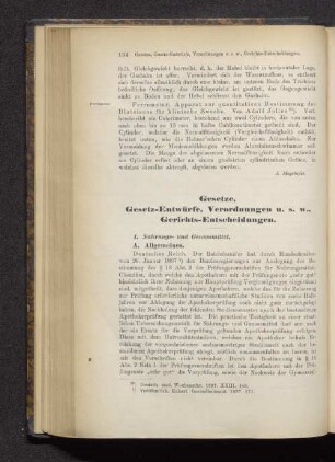Gesetze, Gesetz-Entwürfe, Verordnungen u.s.w., Gerichts-Entscheidungen