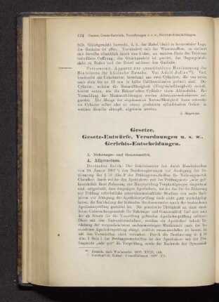 Gesetze, Gesetz-Entwürfe, Verordnungen u.s.w., Gerichts-Entscheidungen