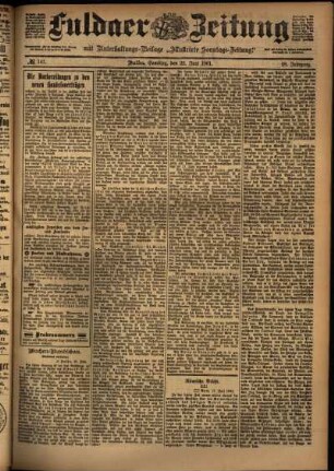 Zweite Ausgabe vom Samstag, den 22. Juni 1901.