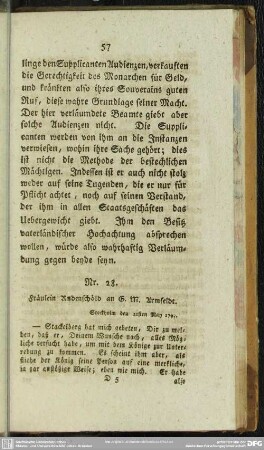 Nr. 28. Fräulein Rudenschöld an G. M. Armfeldt. Stockholm den 21sten May 1793