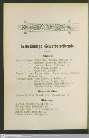 Berufsklassen und Gewerbebetriebe : Selbständige Gewerbetreibende