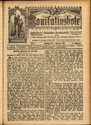 Erste Ausgabe vom Sonntag, den 08. Dezember 1901.