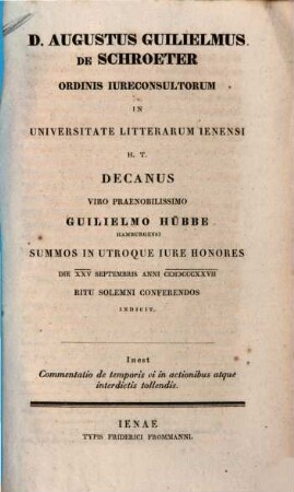 De temporis vi in actionibus atque interdictis tollendis