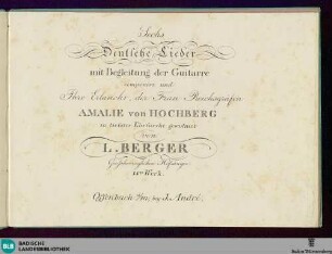 Sechs deutsche Lieder mit Begleitung der Guitarre : 14tes Werk