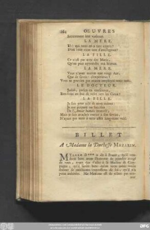 Billet A Madame la Duchesse Mazarin.
