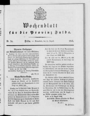 Nr. 34, Ausgabe vom 22. August 1846