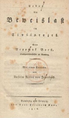 Ueber die Beweislast im Civilprozeß