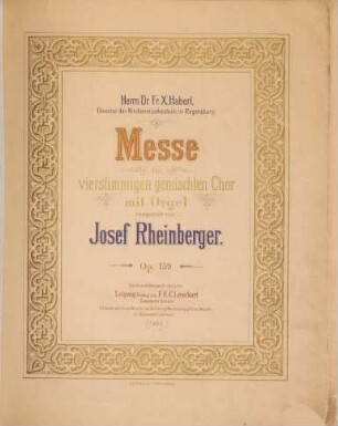 Messe : für 4stg. gem. Chor mit Orgel ; f-Moll ; op. 159
