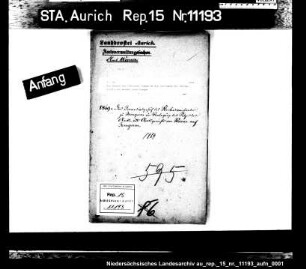 Das Gesuch des Fleckens Jemgum um die Verlegung des Amtsgerichts von Weener nach Jemgum