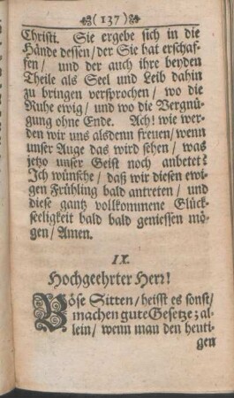 IX. Hochgeehrter Herr!