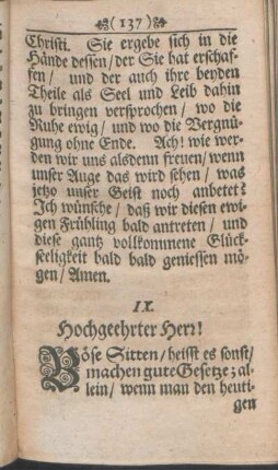 IX. Hochgeehrter Herr!
