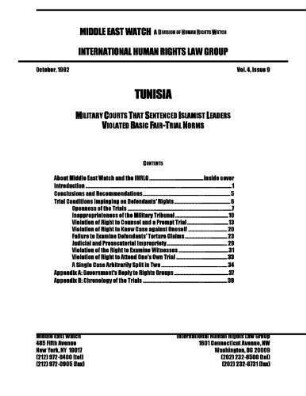 Tunisia : military courts that sentenced Islamist leaders violated basic fair-trial norms