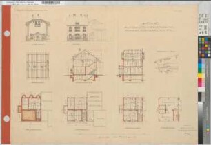 Entwurf zu einem Stationsgebäude auf Bahnhof Altenessen: Grundriß, Schnitt, Lageplan, M. 1:100 und M. 1:2.000 Hge, Sknr.: 1, Fanr.: 9, Bunr.: 1