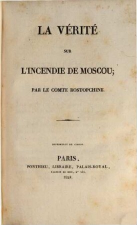 La vérité sur l'incendie de Moscou
