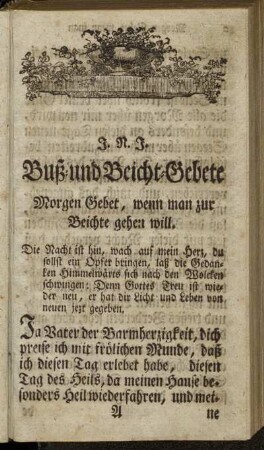 Morgen-Gebet, wenn man zu Beichte gehen will.