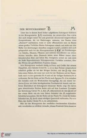 Der Monogrammist B M