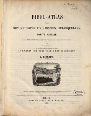 Bibelatlas Nach den neuesten und besten Hülfsquellen