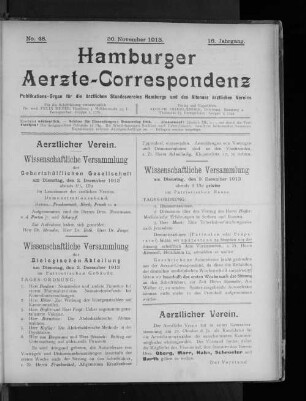No. 48. 30. November 1913. 16. Jahrgang.