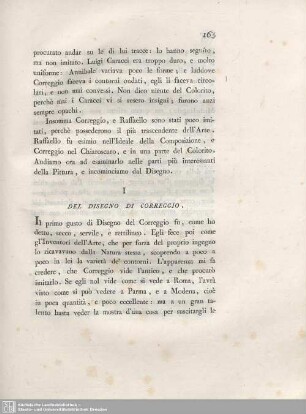 I. Del Disegno Di Correggio.