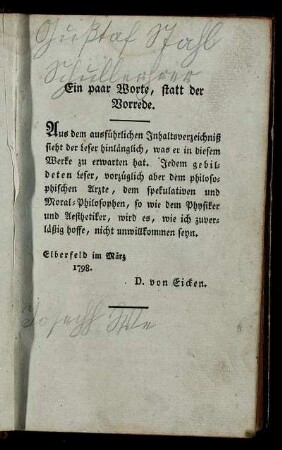 Ein paar Worte, statt der Vorrede