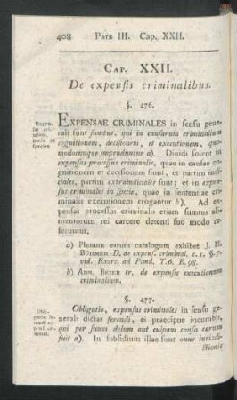 Cap. XXII. De expensis criminalibus