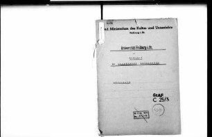 Organisationsangelegenheiten des Seminars für Klassische Philologie