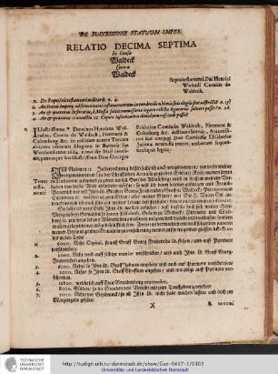 Relatio Decima Septima in Causa Waldeck contra Waldeck