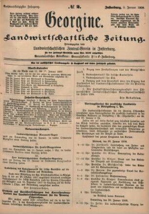 Sechsundsiebzigster Jahrgang. No. 2. Insterburg, 9. Januar 1908.