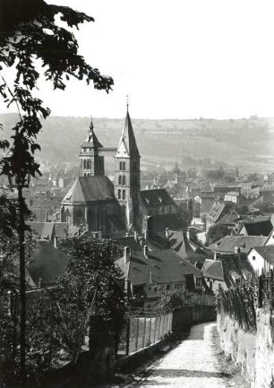 Esslingen, Stadtansicht : Esslingen. Blick vom Burgberg auf die Stadtkirche St. Dionys von Nordosten