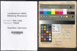 Entnazifizierung Hermann Guenther , geb. 10.07.1900 (Lehrer)