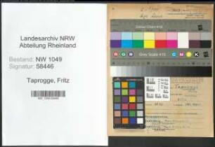 Entnazifizierung Fritz Taprogge , geb. 18.09.1915 (Assessor)