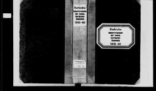 Karlsruhe, Militärgemeinde, evangelische Gemeinde: Geburtenbuch 1810-1840
