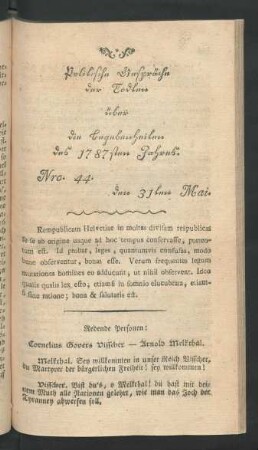 Nro. 44. den 31ten Mai