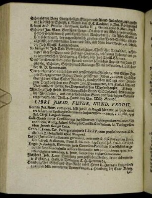 Libri Jurid. Futur. Nund. Prodit.