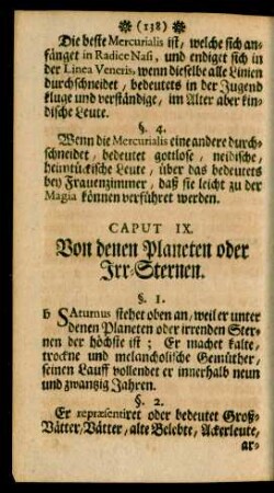 Caput IX. Von denen Planeten oder Irr-Sternen