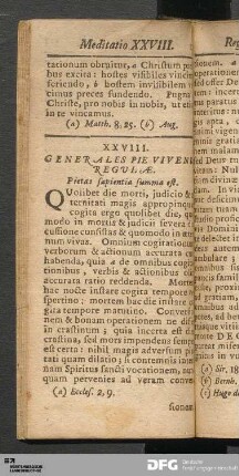 XXVIII. Generales Pie Vivendi Regulæ.