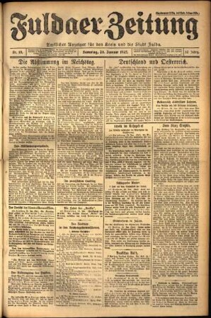 Ausgabe vom Samstag, den 24. Januar 1925.