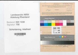 Entnazifizierung Adelheid Scherbening , geb. 05.01.1894 (Lehrerin)