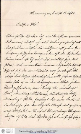 Brief vom 10.11.1901