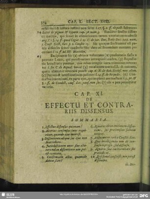 Cap. XI. De Effectu Et Contrariis Dissensus