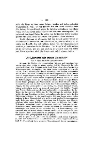 Die Lehrform der freien Diskussion