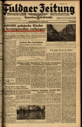 Ausgabe vom Sonntag, den 04. April 1943.