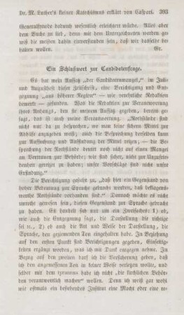 393-394 Ein Schlußwort zur Candidatenfrage