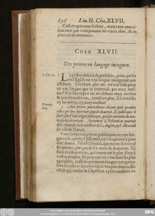 Chap. XLVII. Des prieres en langage incogneu.